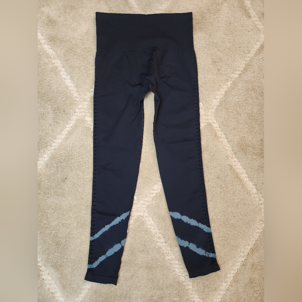 JoyLab Navy High Waist Leggings. Tie Dye W/ Seam Detail Small